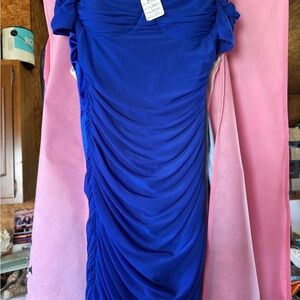 Windsor Royal Blue Ruched Mini Dress